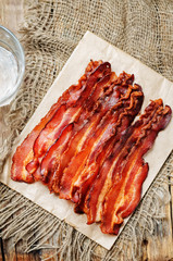 baked slices of bacon