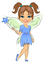 Beautiful cute girl dressed in fairy cosume