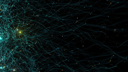 abstract background with particles randomly generated from the side of the screen