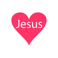 I love Jesus, font type with signs, stickers and tags