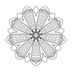 Fototapeta premium Abstract round ornament. Mandala. Abstract background. Design for coloring page