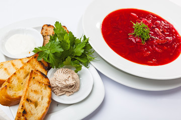 Red Borsch with meat