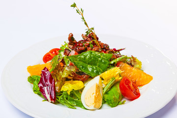 Salad with vegetables and meat