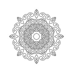 Abstract round ornament. Mandala. Abstract background. Design for coloring page
