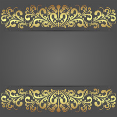 Luxury dark Background with golden royal Borders