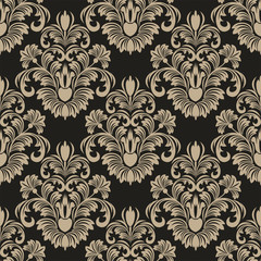 Seamless damask floral Wallpaper for design