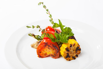 grilled vegetables on plate