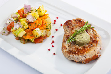 pancakes with red caviar