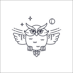Owl liliar ilustration