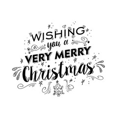 Merry christmas lettering design with text quote