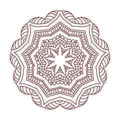 Abstract round ornament.  Mandala. Abstract background. Design for coloring page. Decorative element