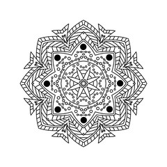 Abstract round ornament. Mandala. Background. Design for coloring page