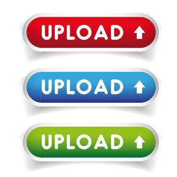 Upload button set vector