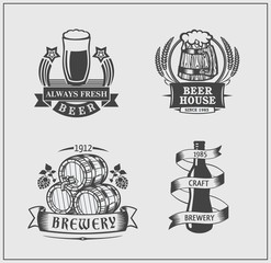 Set of vintage beer labels.