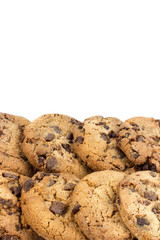 Glass of milk and cookies isolated on white
