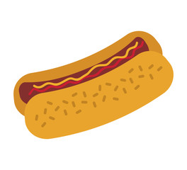 Fast and Street food concept. Eating outside. hot dog  icon. Vec