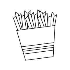 Fast and Street food concept. Eating outside. french fries  icon