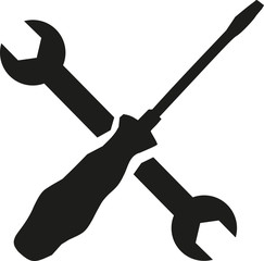 Crossed wrench screwdriver