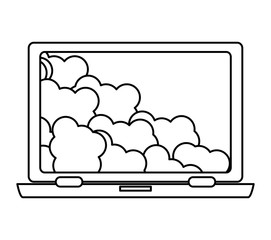 Technology and device concept. laptop  icon. Vector graphic