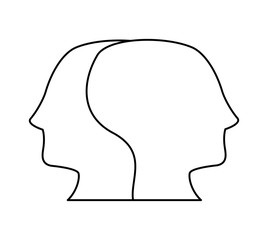 Social media and network concept. human head icon. Vector graphi