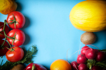 Fruits and vegetables from above