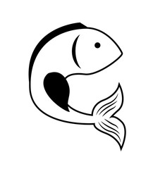 Fish design over isolated background. Sea life icon, vector grap