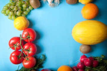 Fruits and vegetables from above