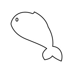 Fish design over isolated background. Sea life icon, vector grap