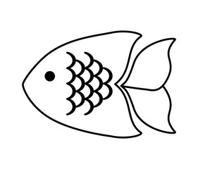 Fish design over isolated background. Sea life icon, vector grap