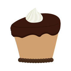 Cake with cream design. Bakery icon. vector graphic