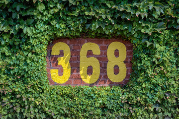 368 feet sign on the outfield wall of Wrigley Field in Chicago, Illinois © gnagel