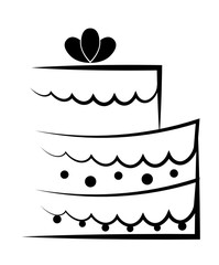 Cake with cream design. Bakery icon. vector graphic