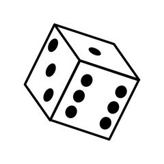 Casino and game concept. Dice icon. vector graphic
