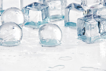 Ice cubes and balls