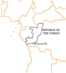 Republic of the Congo hand-drawn sketch map