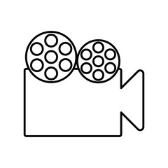 Movie concept. classic videocamera icon. vector graphic