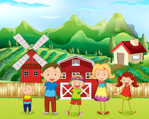 Obraz na płótnie Canvas Family living in the farm