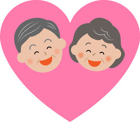 シニアカップル　ハート