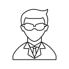 Businessman concept. male person with glasses icon. vector graph