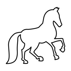 Horse silhouette. Farm Animal icon. vector graphic