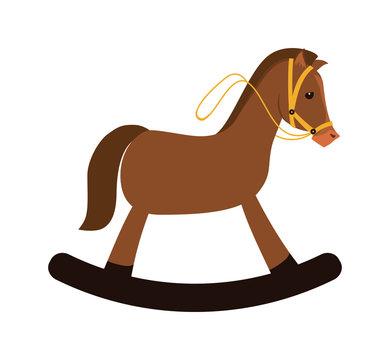 Childhood toy concept. horse Animal icon. vector graphic