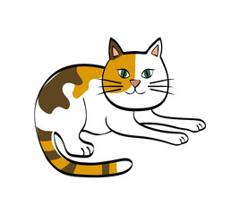 Fototapeta na wymiar Cat concept. Cute cartoon animal icon. vector graphic