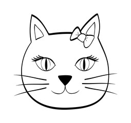 Cat concept. Cute cartoon animal icon. vector graphic
