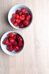 Strawberries in a bowl ready to eat