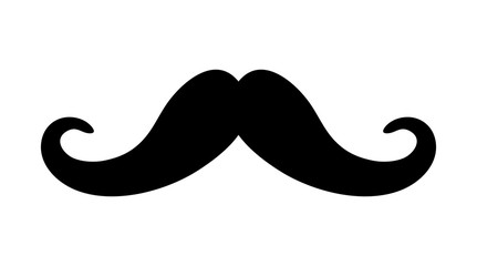 Black Mustache over white background.  vector graphic