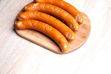 Sausage on a chopping board