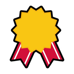 Label concept. seal stamp with ribbon icon. vector graphic