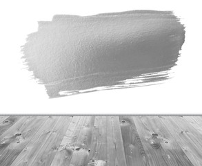 Wooden style floor stage and paint wall for display of product
