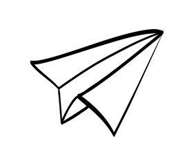 Paper plane design. silhouette icon. vector graphic