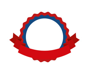 Label concept. seal stamp with ribbon icon. vector graphic